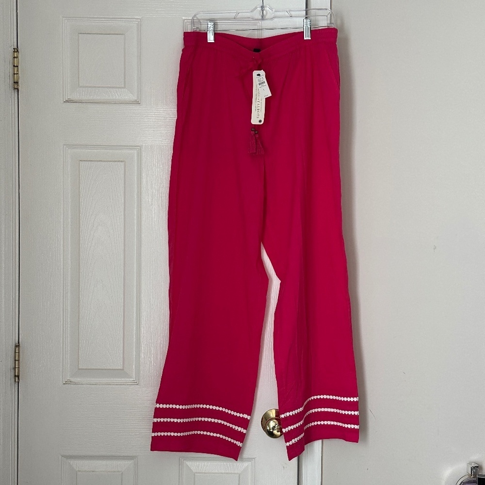 Women's Brand New Miraclesuit X Talbots Women Pull On Beach Lounge Pants Size L